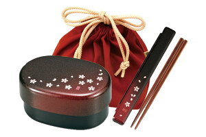 弁当箱【送料無料】”HAKOYA 小判弁当3点セット 茜桜赤” 弁当箱(容量570ml) 箸箱セット 巾着袋 日本製 1段 お弁当箱 大人 女子 ラッピング対応 LUNCH BOX