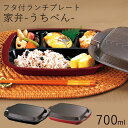 弁当箱 フタ付ランチプレート”HAKOYA 家弁(うちべん) 木目 700ml” レンジ対応 食洗機対応 冷蔵庫保存対応 日本製 1段 便利グッズ 家事時短 作り置き LUNCH PLATE