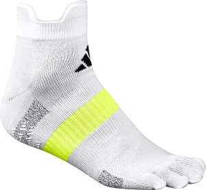 adidas (アディダス) 陸上・ランニング 靴下 ランニングパフォーマンス 5本指ソックス 【ホワイト/イエロー】 KLA40 JM7161 アンクルソックス ソックス メンズ・レディース 男性用・女性用 ホ