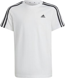 adidas （アディダス） トレーニング・フィットネス Tシャツ エッセンシャルズ スリーストライプス コットン半袖Tシャツ 【ホワイト／ブラック】 ECN59 IC0605 ジュニア・キッズ 子供用 白 黒 {NP}