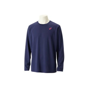 asics(アシックス) ランニング Tシャツ・ポロシャツ ドライワンポイント長袖シャツ 【ピーコート×ブライトローズ】 2031E018.401 ウェア 朝 夜 春 秋 冬トップス メンズ・ユニセックス 男性用
