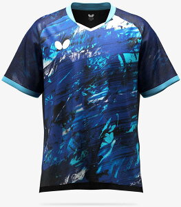 Butterfly (バタフライ) 卓球 ゲームシャツ・パンツ ペルセード・シャツ 【ブルー】 46550 177 ゲームシャツ ゲームウェア トップス メンズ・レディース 男性用・女性用 青 24SS {SK}