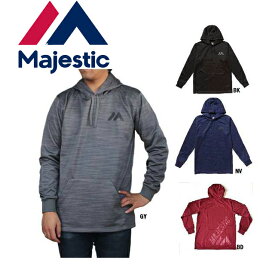 ◆あす楽◆ Majestic (マジェスティック) 野球 ソフトボール スウェット パーカー プロモデル フーディー タイプ6 メンズ 男性用 練習 裏フリース プルオーバー ユニホーム トレーニングウェア ウエア 中学 高校 野球部 野球用品 黒 ブラック XM06MJ9F06 {SK}