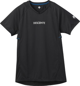 DESCENTE (デサント) バレーボール ゲームシャツ・パンツ 半袖バレーシャツ 【ブラック】 DV5SHT02U BK00 プラクティスシャツ Tシャツ メンズ・レディース 男性用・女性用 ブラック 黒 25SS {NP}