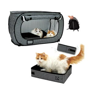 (株)猫壱 ポータブルケージとトイレのセット 猫 用品 バスケット(キャリー等) 4580471862728 {SK}
