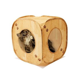 （株）猫壱 キャットプレイキューブ 木目柄 猫 用品 玩具 アジリティグッズ 4580471867488 {SK}