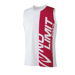 NISHI(ニシ) ランニング 陸上 ジャカードプラクティススリーブレステックシャツ 【ホワイト/レッド】 2811A409 0106 メンズ・レディース 男性用・女性用 白 赤 {NP}