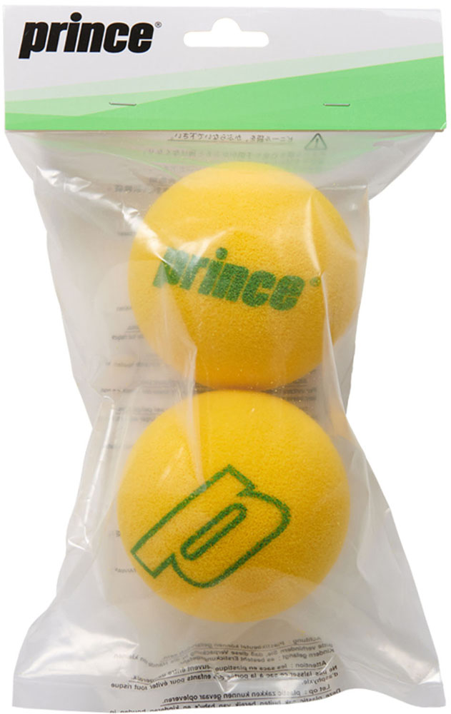 Prince（プリンス） テニス ボール スポンジボール 8.0（2球セット） PL024A スポンジフォームボール スターター用 トレーニンググッズ  痛くない やわらかい 練習用 ジュニア・キッズ 子供用 黄 20SS {SK} ボール
