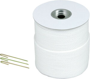 TOEI LIGHT(トーエイライト) 体育用品 テープ 印 マーカー ライン引き グランドロープ 6×300(4) 杭付き 【ホワイト】 G1582 白 {SK}