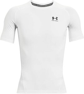 UNDER ARMOUR (アンダーアーマー) フィットネス・トレーニング ゲームシャツ・パンツ UA ヒートギアアーマー ショートスリーブ シャツ 【ホワイト/ブラック】 1361518 100 インナーシャツ アンダ