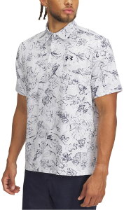 UNDER ARMOUR (アンダーアーマー) ゴルフ ポロシャツ UA プレーオフ プリント ポロ3.0 【ホワイト/ミッドナイトネイビー/ミッドナイトネイビー】 1378677 118 ポロシャツ ポロシャツ メンズ 男性用