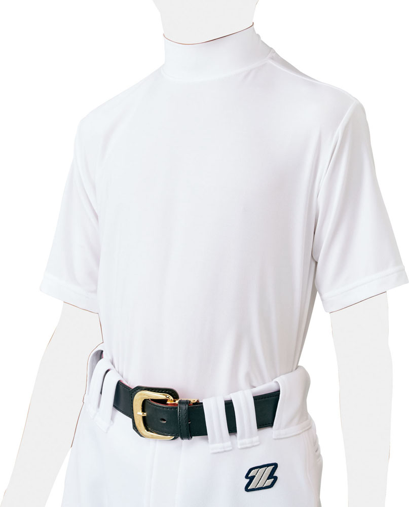 Zett ゼット 野球 ソフトボール アンダーシャツ ウェア Tシャツ ライトフィットアンダーシャツ ハイネック 半袖 ショートスリーブ ジュニア キッズ 少年用 ホワイト Bo10j 1100 19ss Np