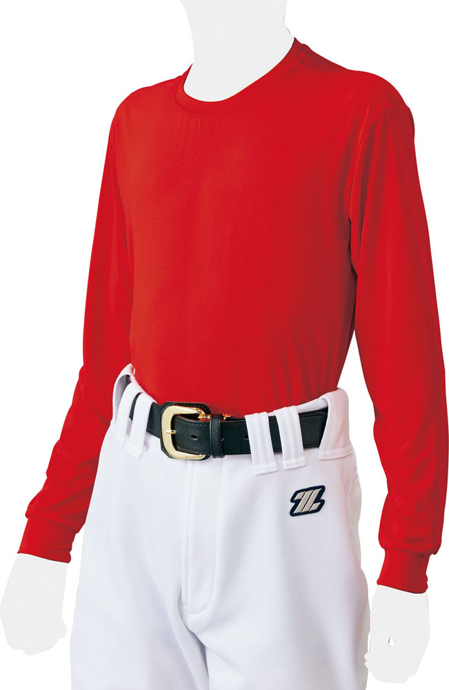 Zett ゼット 野球 ソフトボール アンダーシャツ ウェア Tシャツ ライトフィットアンダーシャツ クルーネック 6400 キッズ 少年用 Bo10j Np レッド 週末限定タイムセール 19ss ジュニア 長袖 ロングスリーブ