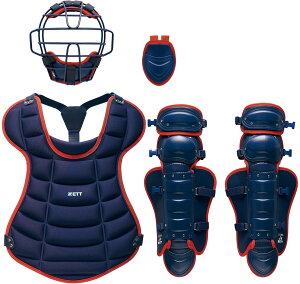 ZETT (ゼット) 野球&ソフトボール マスク・プロテクター 野球 少年軟式用 防具 4点セット 【ネイビー×レッド】 BL703SET 2964 軟式 防具セット 少年軟式用防具4点セット メンズ・レディース