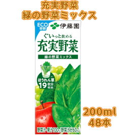 【2ケース】伊藤園 ぐいっと飲める 充実野菜 緑の野菜ミックス紙パック 200mlx24本x2ケース 48本