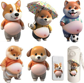 ポイント5倍 デブ 犬 ぷにぷに 5点セット シール3D柔らかいお腹 かわいい 3D マシュマロ ふわふわ もちもち もっちりスクイーズ ステッカー シー ル帳 衝突防止 キラキラ 子供 女の子向け DIY用 手帳 水筒 携帯フォトアルバムなどに