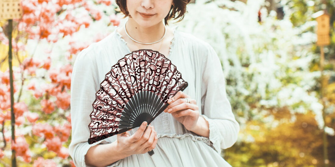 特注白竹堂特注オリジナル高級シルク絹舞妓オリジナル扇子 CC 