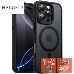 yzJETech iPhone 16 Pro 6.3C`p }Olbg P[X MagSafeɑΉ ̃}bgw ^ ϏՌ Jo[ (ubN)