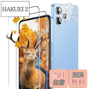 【送料無料】【2+2枚セット 指紋認証対応】 用 Xiaomi Redmi 12 5G ガラスフィルム 2枚 シャオミ レッドミー 12 フィルム + 2枚 カメラ保護フィルムセッ 【 日本旭硝子製 9H強度 】 対応 Redmi 12 強化ガ