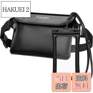 【送料無料】Spigen 【2枚セット 完全防水】 防水ポーチ 防水ケース IPX8認証 水に浮く お風呂 海 プール アウトドア 小物 三重チャック ベルクロ TPU PVC 大容量 ウエストポーチ 防水バッグ 出し