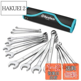DURATECH コンビネーションレンチ スパナセット コンビネーションスパナ 8〜22mm CR-V製 鏡面仕上げ 車メンテナンス 組み立て DIY 収納袋付 15本組