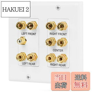 【送料無料】Fosmon ホームシアタースピーカー壁プレートコンセント オーディオ分配コンセントパネル銅 バナナプラグバインディングポスト スピーカーサウンドオーディオコネクタ挿入ジャ