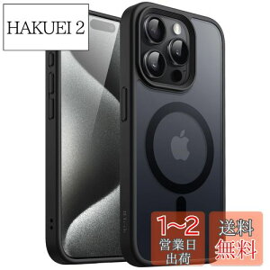 yzJETech iPhone15ProMax 6.7C`i15 Pro Maxjp }Olbg P[X MagSafeɑΉ ̃}bgw ^ ϏՌ Jo[ (ubN)