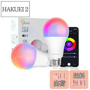 yzORALUCE X}[g LEDd E26 60W F X}[gCg }`J[ 1600FRGB FdF Alexa/Google HomeΉ nusv u 戵t 2 LDA9F-E26/2P