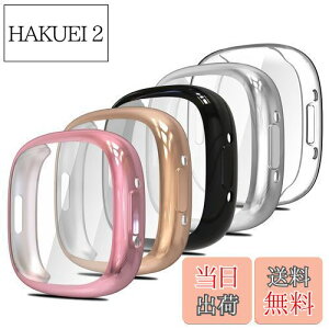 【送料無料】Simpeak Fitbit Versa 4 / Sense 2 対応 ケース フルカバー【5個セット】ソフトTPU素材 メッキ加工 一体型全面保護カバー 耐衝撃性 指紋防止 高速反応 取扱簡単 ぴったりフィット