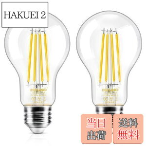 �y���������zDiCUNO LED�d�� E26���� �d���F 60W�`���� �G�W�\���d�� 6W �t�B�������g�d�� 806lm 2700k ��ʓd���` �N���A�^�C�v �ȃG�l �S���� A60 �������Ή� 2��