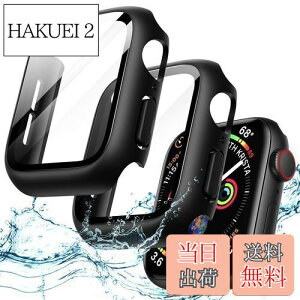 yzJETech Apple Watch SE (2022/2020) / Series 6 5 4 44mmp hP[X tیtBt KXtB n[hPCop[ SʕیJo[ 2Zbg (ubN)