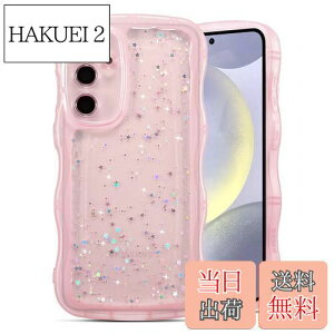 【送料無料】QLTYPRI Galaxy S24 ケース クリア TPU カバー ウェーブ おしゃれ 韓国 可愛い ウェーブ グリッター 透明 薄型 軽量 耐衝撃 滑り止め (SC-51E / SCG25) スマホケース ワイヤレス充電対応 ス