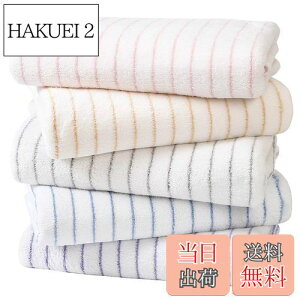 【送料無料】Oseamaid マイクロファイバー ボーダー バスタオル 大判 5枚セット 吸水速乾 ふわふわ 肌触り 抗菌防臭約60×120cm(グレーブルー ピンクパープルイエロー)