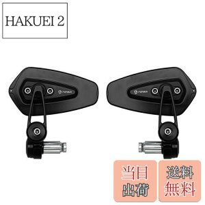 【送料無料】FENRIR ブラック オートバイ バイク バーエンドミラー バイク ミラー レトロ CNC アルミ にとって M6/M8 ネジ / ハンドルバー内径13-19MM 防眩 まぶしさを防ぐ 広角 曲面率 R1200 にとっ