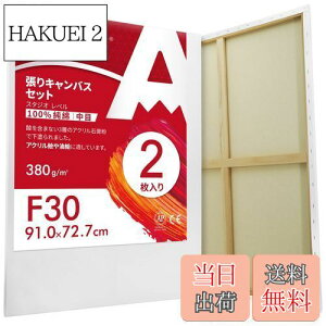 【送料無料】AUREUO 張りキャンバス セット F30 (91.0cmX72.7cm) 中目 100%コットン 2枚 初心者 絵画用具 芸術絵創作 現代油絵 美術装飾 水彩画・油絵画・アクリル兼用