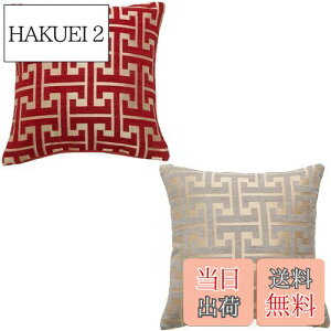 【送料無料】YunJeude クッションカバー 45×45cm シェニール生地 幾何学模様 柄 おしゃれ 柔らかい北欧 可愛い 車 椅子 インテリア飾り 2枚セット (レッド&グレーゴールド, 45×45)