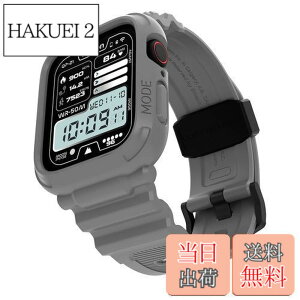 �y���������z[elkson] �A�b�v���E�H�b�` �o���h Apple Watch 45mm 44mm �o���p�[�P�[�X�t�� ���ȃ����Y�o���h Apple Watch SE iWatch Series 9 8 7 6 5 4�p, Quattro Pro Series �X�|�[�c�~���^���[�ی�P�[�X �v���e
