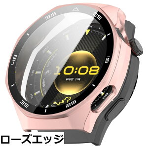 �y���������zBUITFOU For HUAWEI WATCH GT 6 Pro 46mm �J�o�[ HUAWEI(�t�@�[�E�F�C) WATCH GT 6 Pro 46mm �P�[�X �Ή� �����^ PC+�K���X�f�� ��̌^ �S�ʕی� �����ȒP �ϏՌ� �����ߗ� �w��h�~ ���h�~�i�u���b�N