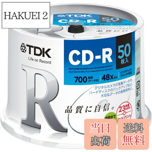 �y���������zTDK �f�[�^�pCD-R 700MB 48�{���Ή� �z���C�g���C�h�v�����^�u�� 50���X�s���h�� CD-R80PWDX50PE