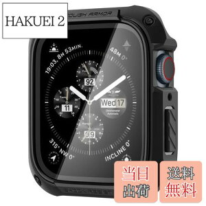 �y���������zSpigen Apple Watch �P�[�X 41mm �K���X ��̌^ �y Apple Watch 9 / 8 / 7 �Ή� �z �ČRMIL�K�i�擾 ��ʕی� �ϏՌ� ���� �Ռ� �z�� ���菝 �h�~ �ی�J�o�[ �^�t�E�A�[�}�[ ACS04191 (�u���b�N)
