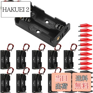 �y���������zXiatiaosann �P3�d�r�P�[�X 2�{ 3V�o�b�e���[�z���_�[ 2x 1.5V AA�d�r �{�b�N�X LED���C�g�X�g���b�v�p ���[�h���t�� �o�b�e���[ �{�b�N�X �P�[�X �d�r �z���_�[�A10��