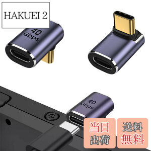 �y���������zDELUXEFOX USB�ϊ��A�_�v�^�[ USB C L�� �^�C�vC�A�_�v�^ (2�Z�b�g) Type C �ϊ� �A�_�v�^�[ 240W/5A�}���[�d 40Gbps�����f�[�^�]�� 8K@120Hz�f���o�� L�� L�^ �^�C�vc type-c 90�x Thunderbolt 3�AMac 