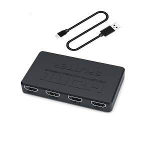 �y���������zHDMI���z�� 1����4�o�� �����o�� HDMI �X�v���b�^�[ �n�u 4��� ���� �I�[�f�B�I���� �����ؑ� 4K 3D 1080p �����o�� �~���[���[�h �ڑ��ȒP PS5|Xbox|fire tv stick|HDTV|DVD|PC�ȂǕ��L���Ή� US