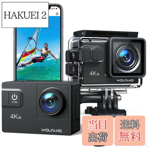 �y���������zWOLFANG �A�N�V�����J���� 4K 24MP�����J���� WiFi�@�\ �ϗh�� ���[40���[�g�� HDMI�o�� 1350mAh��e�ʃo�b�e���[2���� 170°�L�p�����Y �����R�� �w�b�h�Z�b�g�J���� �O���}�C�N �L�x��