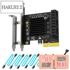 �y���������zGLOTRENDS SA3026-C 6�|�[�g���݃{�[�hPCIe X4 SATA�g���J�[�h�ASATA����ѓd���P�[�u���t���AWindows�ALinux�AMac OS�ANAS�Ή�