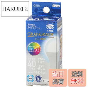 �y���������z�I�[���d�@ LED�d�����` E17 40�`����/40W���� �����F Ra93�����F �����Ή� �f�M�ގ{�H���Ή� �~�j�N���v�g���` 5�N LDA4D-G-E17 RA 06-5559 OHM