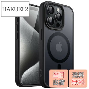 �y���������zJETech iPhone 15 Pro�p �}�O�l�b�g�}�b�g�P�[�X (�u���b�N)
