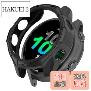 �y���������zHeeNia Garmin �Ή� �P�[�X �V���R���ގ� �ی�P�[�X �J�o�[ �Ռ��z�� ���y�� �_�� �Ռ��h�~ �C�菝�h�~ �ی�J�o�[�p �F�F�u���b�N�A�T�C�Y�FGarmin Forerunner 570 47mm