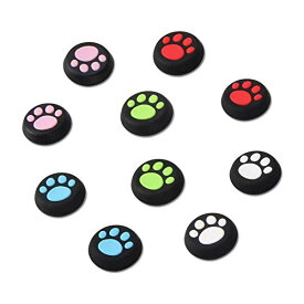 Doyeemei かわいい猫の爪ロッカーキャップ、[PS3 / PS4 / PS5 / Xbox 360 / Xbox One 対応], 親指グリップキャップ, ジョイスティック カバー, (5色/10個セット)肉球 コントローラージョイスティック シリコンカバー