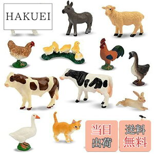 【送料無料】TOYMANY 14PCSミニ農場動物フィギュアセット ミニ動物フィギュア リアルな動物模型 養殖場 農場 家畜 PVCプラスチック製 おもちゃ 玩具 誕生日プレゼント 飾り物 コレクション 6歳